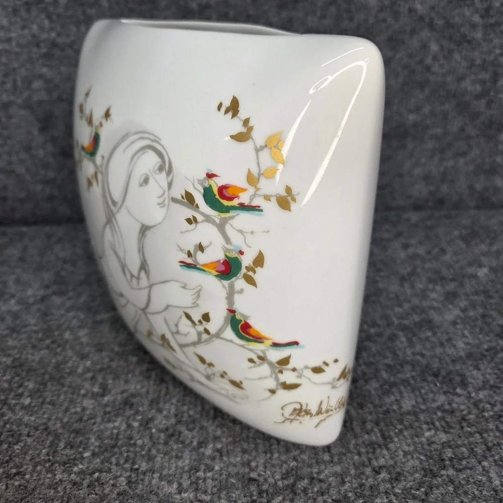 Rare Vintage Bjorn Wiinblad Rosenthal Porcelain Pillow Vase - Germany Love Story